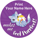 Makes me feel Purrfect! - Personalized Stickers 